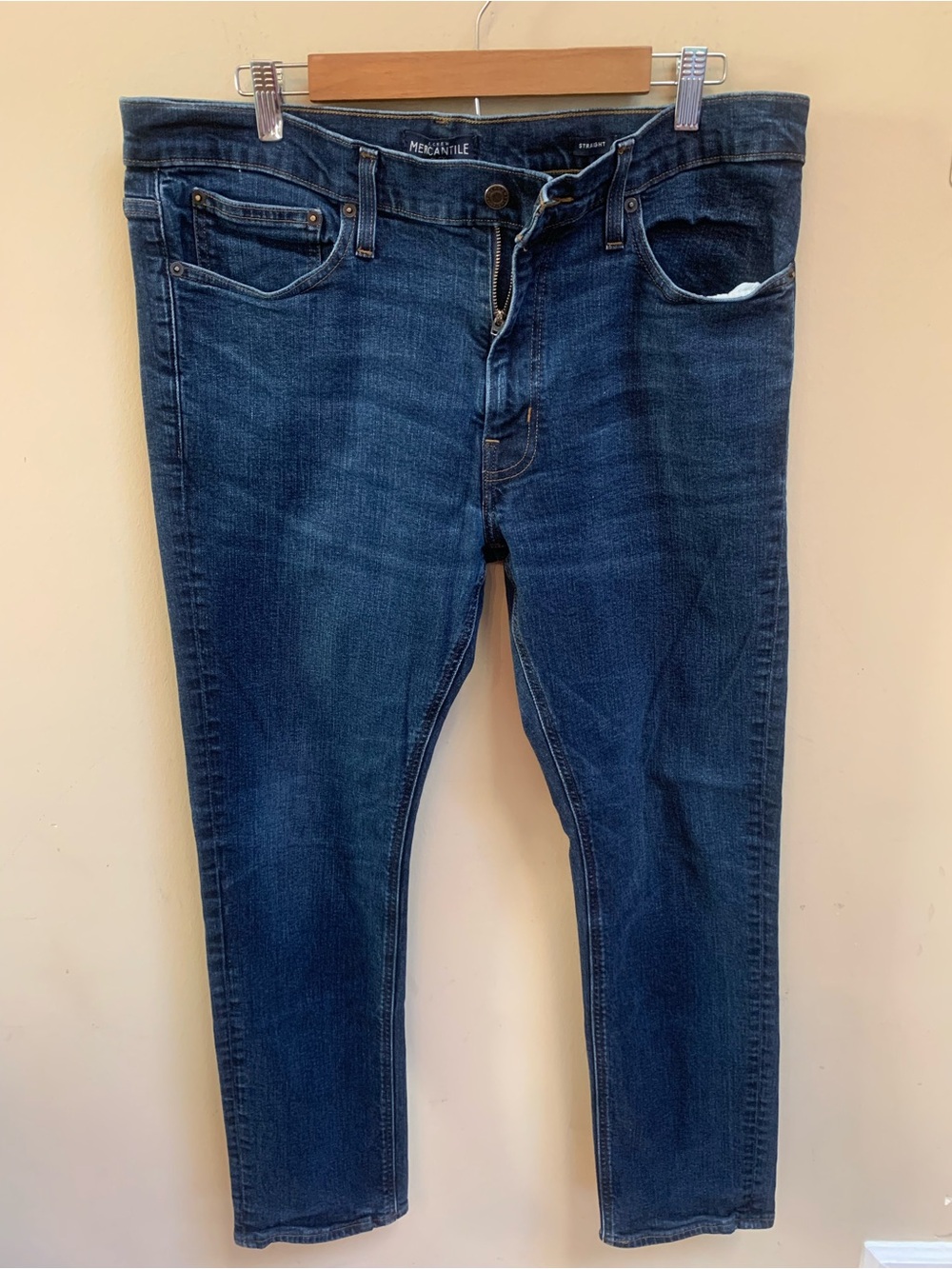 J. Crew Mercantile Flex Straight Leg Mid-Rise Stretch Denim Men's Jeans 36x32